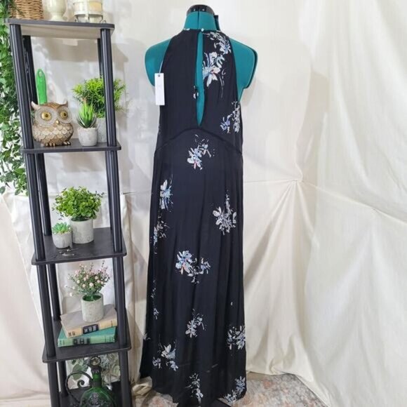Gentle Fawn Bridges Black Floral‎ Print Midi Dress - Size Large - Picture 5 of 9